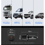 Spigen SGP Φορτιστής Αυτοκινήτου Essential 113W PD EV1133, 2xType-C Port + 1XUSB-A (18W), με καλώδιο USB-C 1μ. - ΜΑΥΡΟ - ACP09543